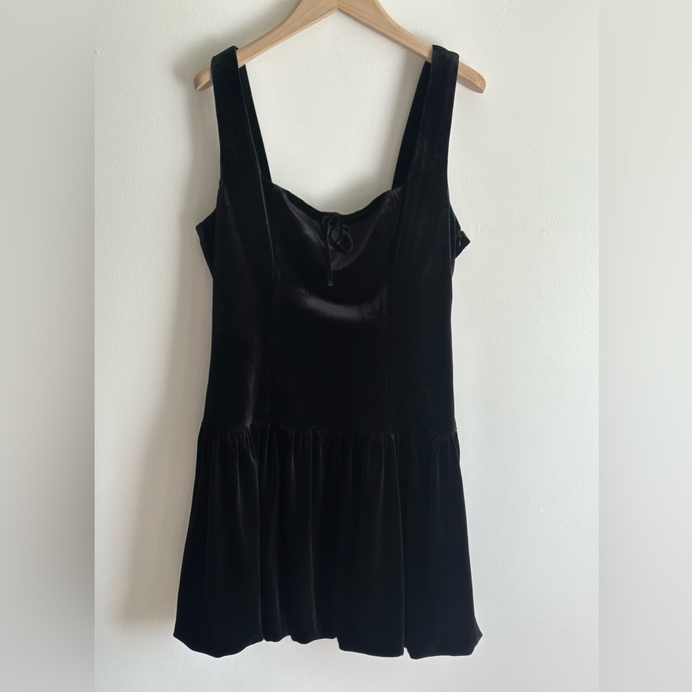 Elegant Black Velvet Dress - Picture 2 of 3